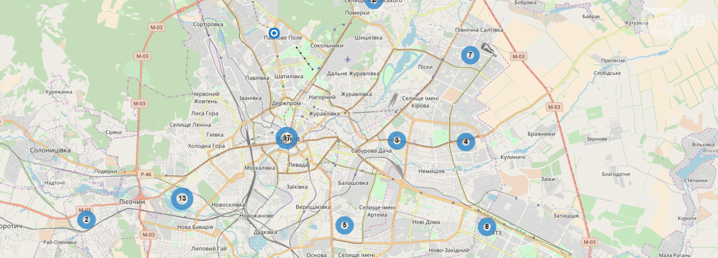 Пункти прийому розподіляються рівномірно територією міста